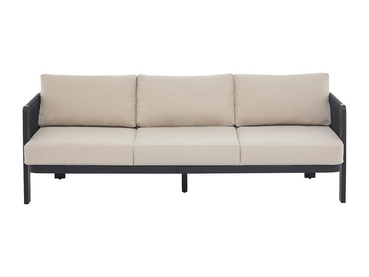 GARTENSITZGRUPPE im Set - 5 -Sitzer - Aluminium - schwarz - HELYSI - Schwarz, Metall - Vente-Unique