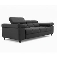 2-SITZER SOFA FJORD, verstellbarer Kopfstütze, anthrazit - Anthrazit/Schwarz, Kunststoff/Textil (194/90/97cm) - KS Home Concept