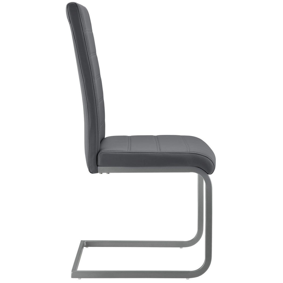 SCHWINGSTUHL Vegas grau Kunstleder (4er Set) - Grau, Textil (41/101/52cm) - Juskys