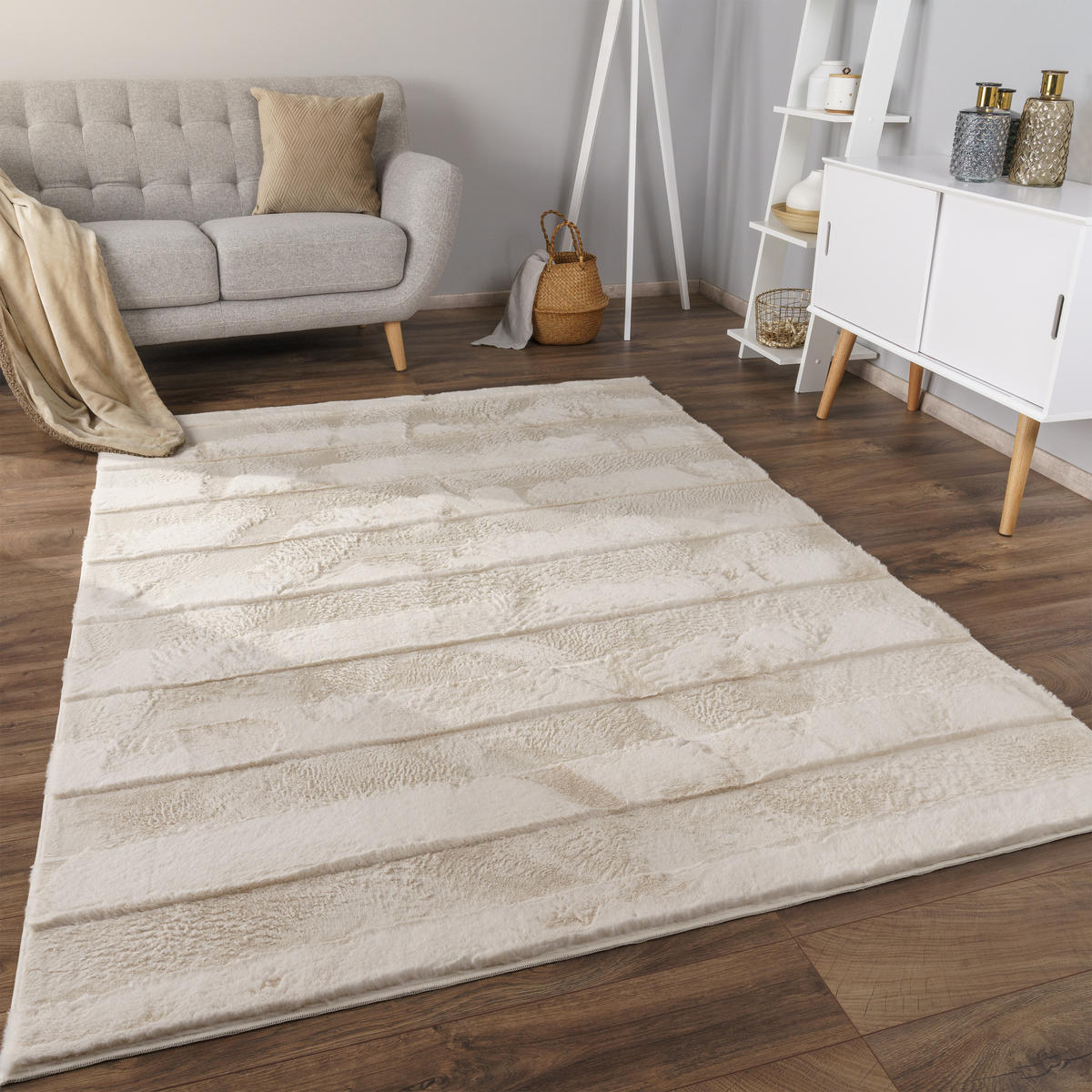 HOCHFLORTEPPICH 60/100 cm Arnheim 744 - Creme, Textil (60/100cm) - Paco Home
