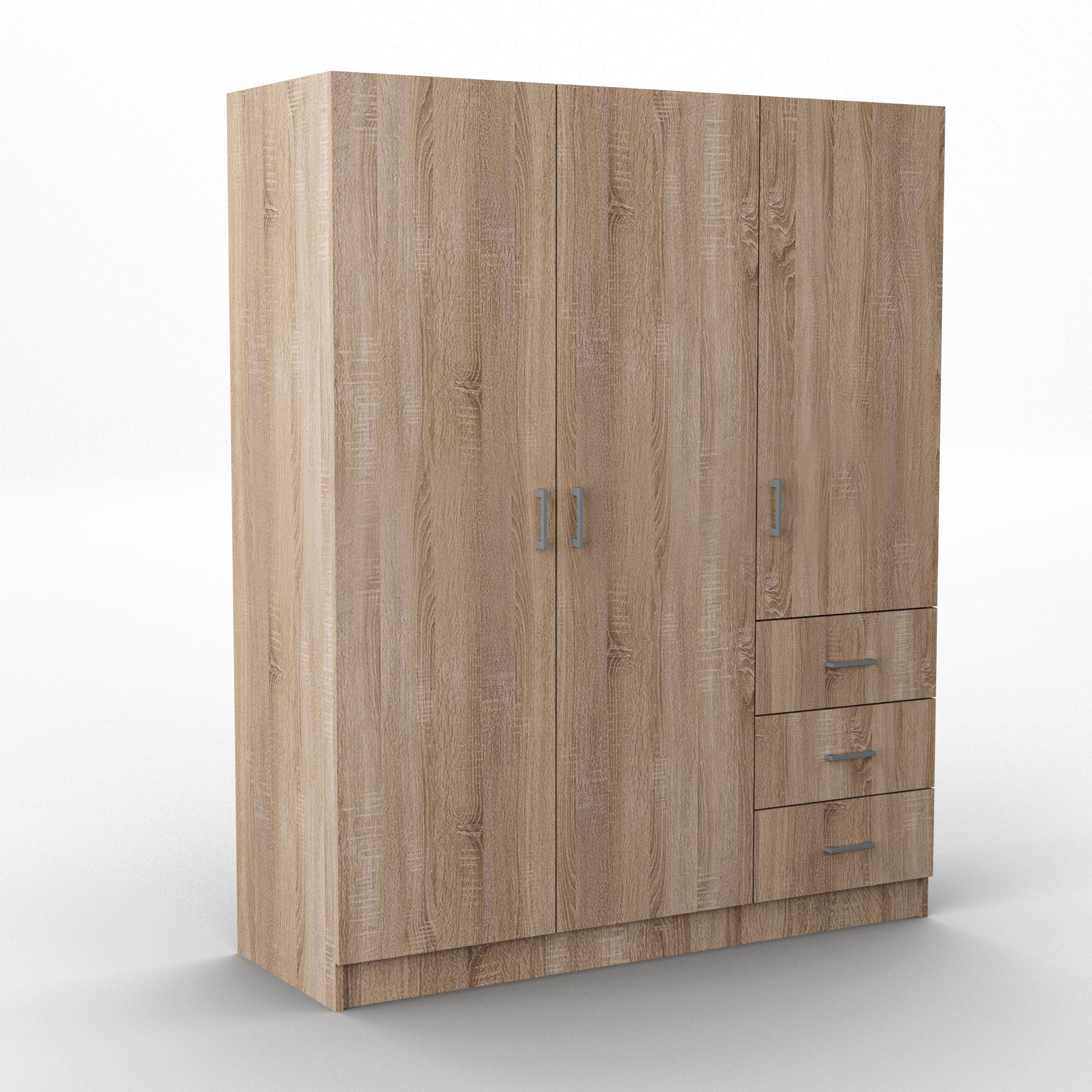 DREHTÜRENSCHRANK PINELLO 114/177/50 cm 3-türig Sonoma Eiche - Sonoma Eiche, Holzwerkstoff (114/177/50cm) - MASSENO