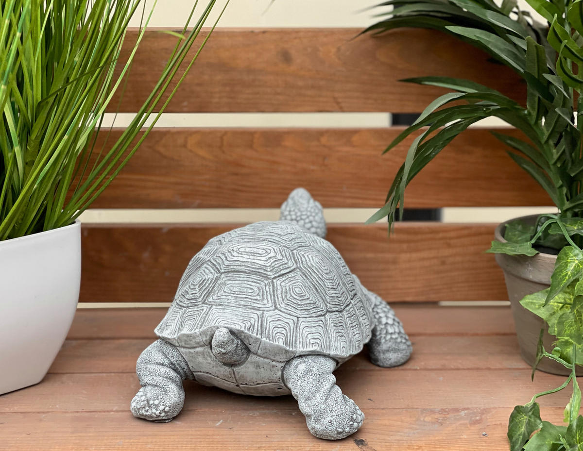 STEINFIGUR natürliche Schildkröte frostsicher Winterfest Steinguss massiv - Grau, Stein (18/11/23cm) - stoneandstyle