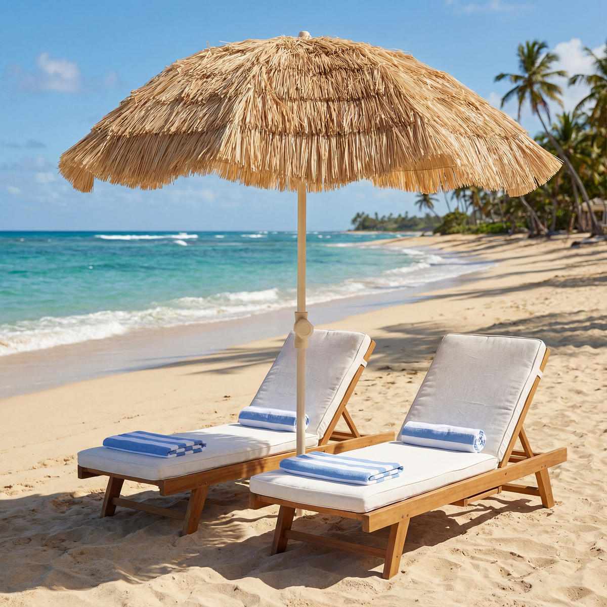 STRAND-SONNENSCHIRM Stahl Polyester Khaki - Braun, Metall (150/150cm) - Outsunny