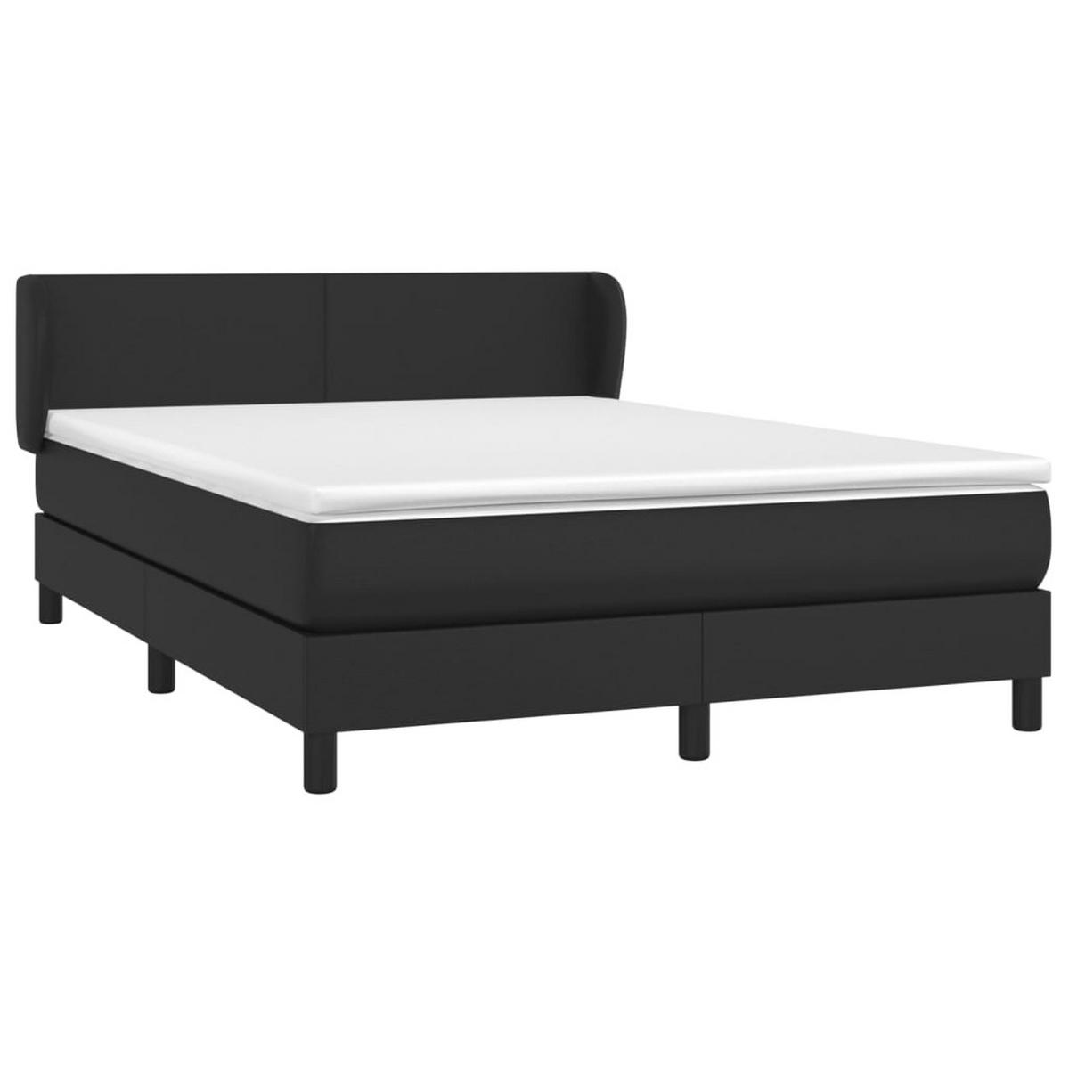 BOXSPRINGBETT Mit Matratze Schwarz 140/190 Cm Kunstleder - Weiß, Leder/Textil (140/190cm) - vidaXL