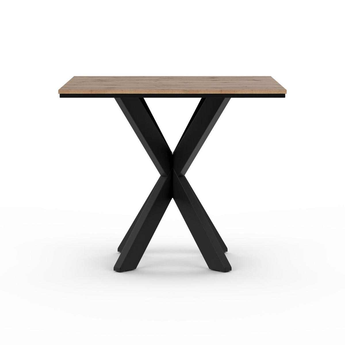 ESSTISCH Wotan Eiche Holzoptik 90x90 cm - Eiche Wotan/Schwarz, Holzwerkstoff (90/90/76.5cm) - PROSPERO