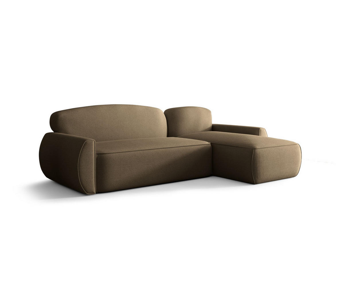 ECKSOFA mit Schlaffunktion LUCAS Curio 20 Rechts - Braun, Textil (240/145cm) - Bedante