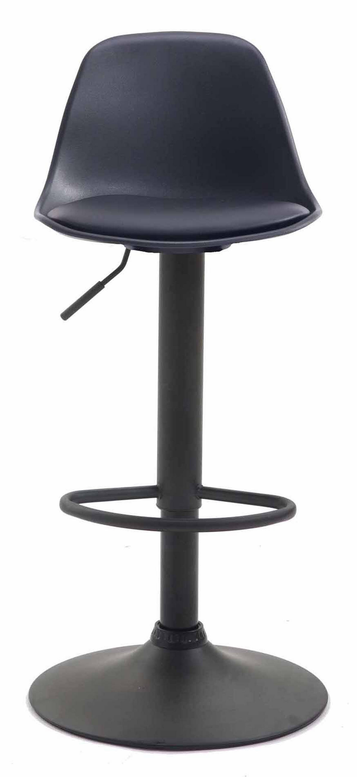BARHOCKER 2er Set Lederlook schwarz - Schwarz, Kunststoff/Textil (39/82/43cm) - CLP