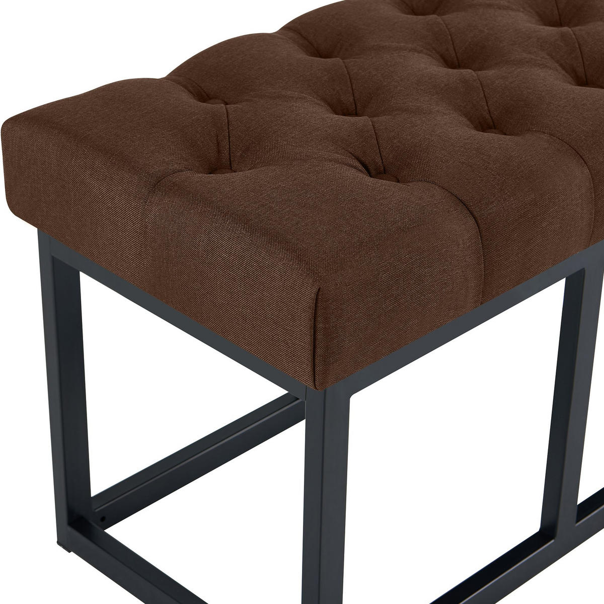 SITZBANK 100/38 cm Stoff Braun - Schwarz/Braun, Textil/Metall (100/46/38cm) - CLP