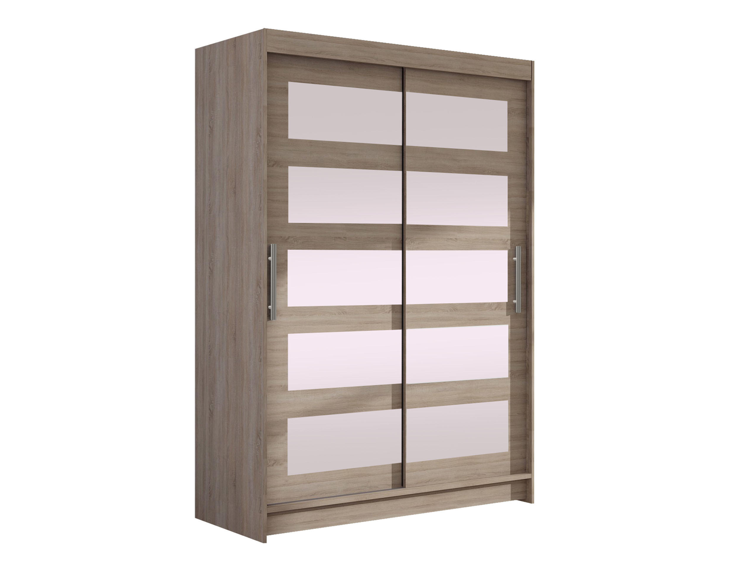 KLEIDERSCHRANK Miami IV - Silberfarben/Trüffeleichefarben, Holzwerkstoff/Kunststoff (120/200/58cm) - MIRJAN24