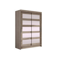 KLEIDERSCHRANK Miami IV - Silberfarben/Trüffeleichefarben, Holzwerkstoff/Kunststoff (120/200/58cm) - MIRJAN24