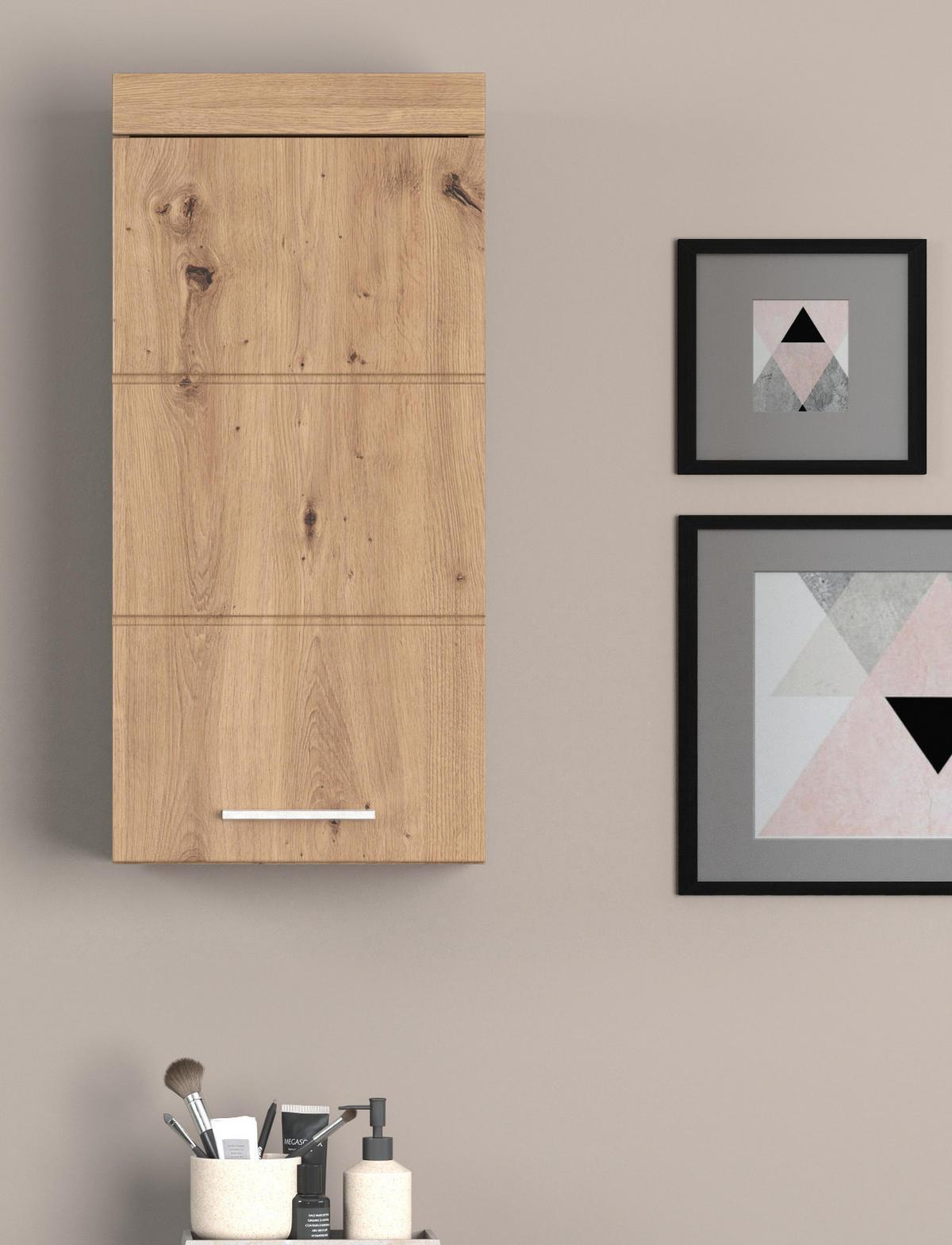 HÄNGESCHRANK Asteiche 37 x 77 cm, Badschrank hängend - Eichefarben, Holzwerkstoff/Kunststoff (37/77/23cm) - Top.Furn