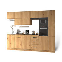 KÜCHENZEILE 240 - Langen KL3-M340 in Artisan Eiche - Schwarz/Eiche Artisan, Holz (340/212/58cm)