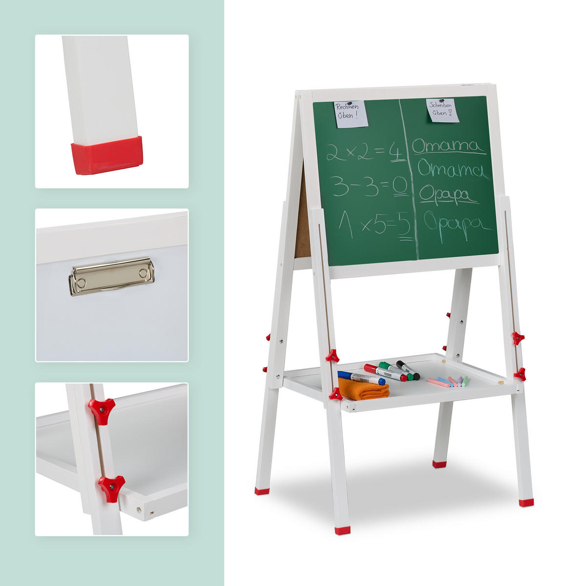 KINDERSTANDTAFEL - Weiß, Holz/Holzwerkstoff (55/135/52cm) - Relaxdays