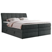 BOXSPRINGBETT GOLD-10 KING 140/200 Dunkelgrau Struktur - H3 - Dunkelgrau, Holz/Textil (140/200cm) - MKS