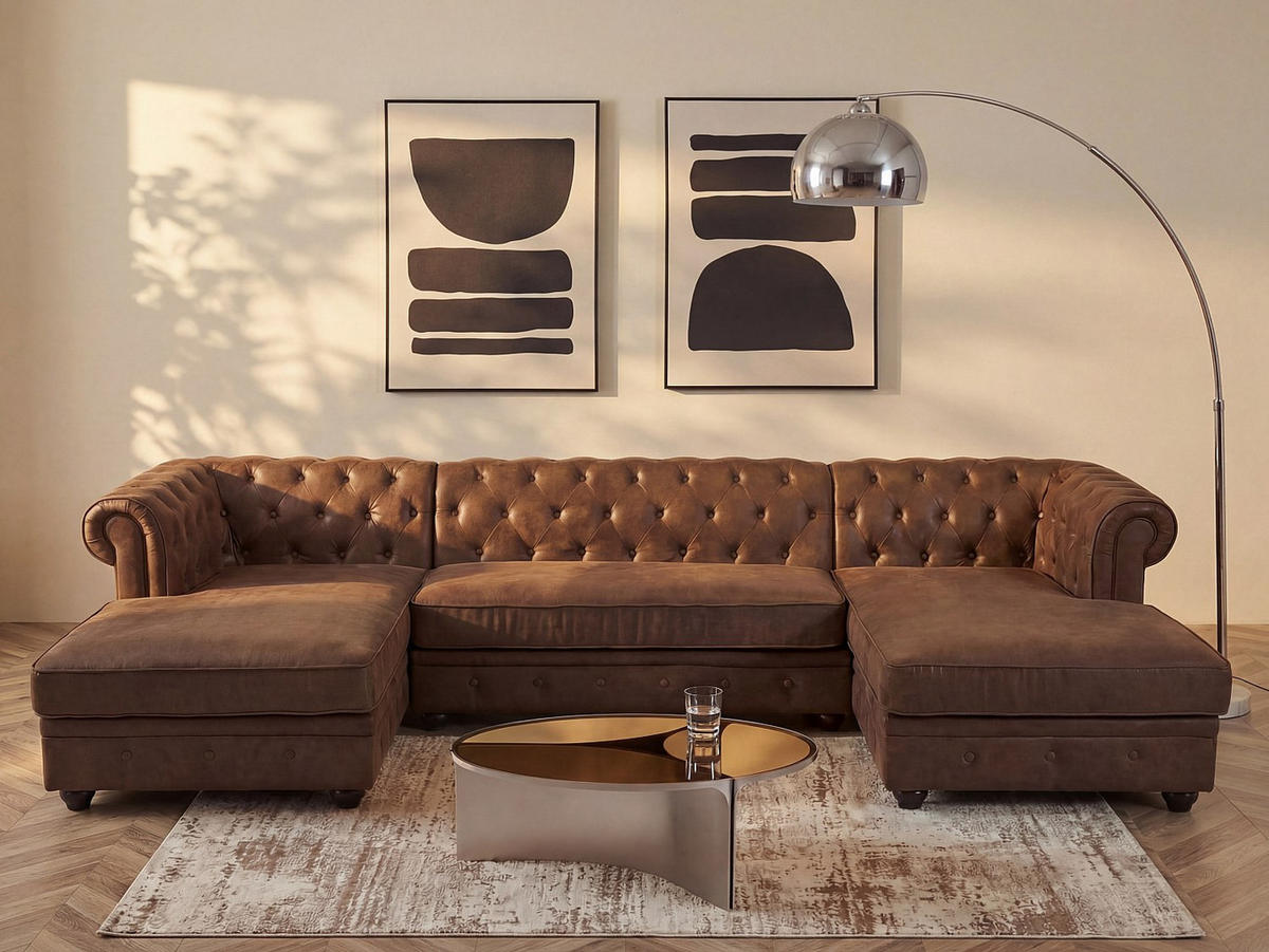 SOFA ohne Schlafmöglichkeit - 5 Personen - Stoff, Stoff - Braun - Braun, Textil (290/72/163cm) - Vente-Unique