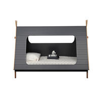 KINDERBETT Fryak in Form eines Tipis, inkl. Lattenrost - Grau, Holz (90/200cm) - TPFLiving