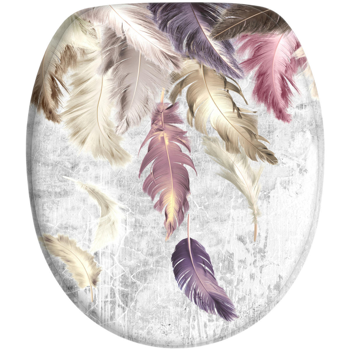 WC-SITZ mit Absenkautomatik Federn - Violett, Holzwerkstoff (38/6/47cm) - Sanilo