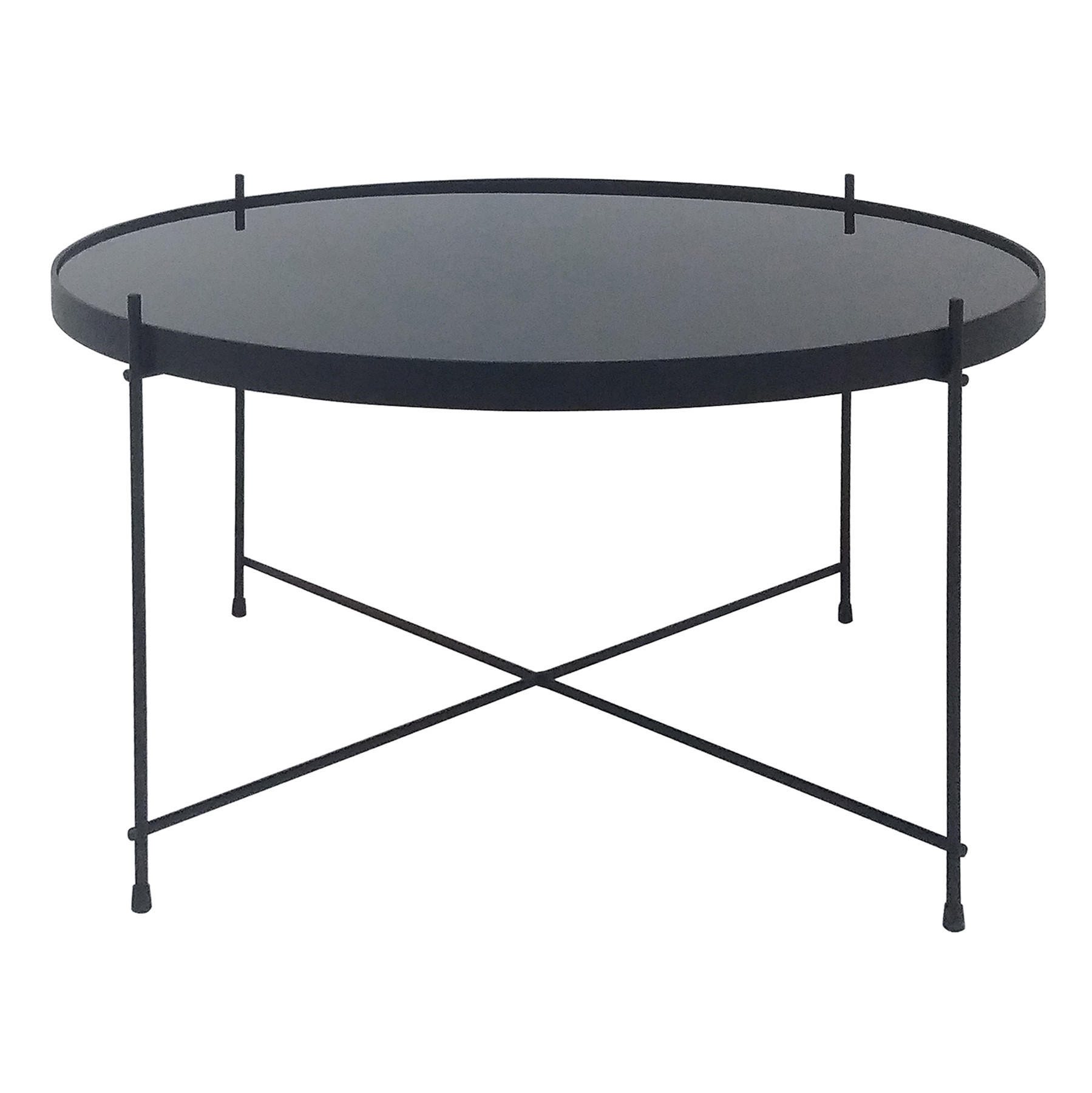 COUCHTISCH ELEGANCE rund Schwarz|Transparent 70cm - Transparent/Schwarz, Glas/Metall (70/70/40cm) - riess-ambiente