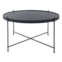COUCHTISCH ELEGANCE rund Schwarz|Transparent 70cm - Transparent/Schwarz, Glas/Metall (70/70/40cm) - riess-ambiente