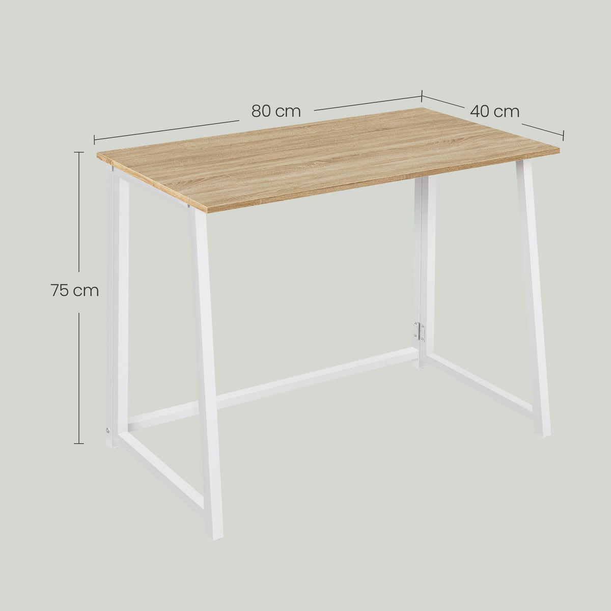 SCHREIBTISCH in sonoma mix weiß - Hellbraun/Weiß, Holzwerkstoff (80/40/75cm) - Home Collective