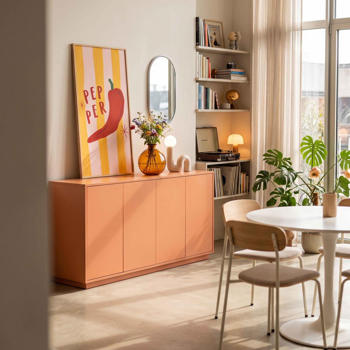 SIDEBOARD 160 cm, Orange - Rot/Orange, Holz (160/80/45cm) - Oviala