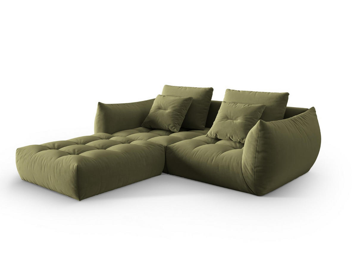 SOFA modular Bloom aus Samt hellgrün 3 Sitzplätze - Hellgrün, Textil (216/232cm) - Micadoni