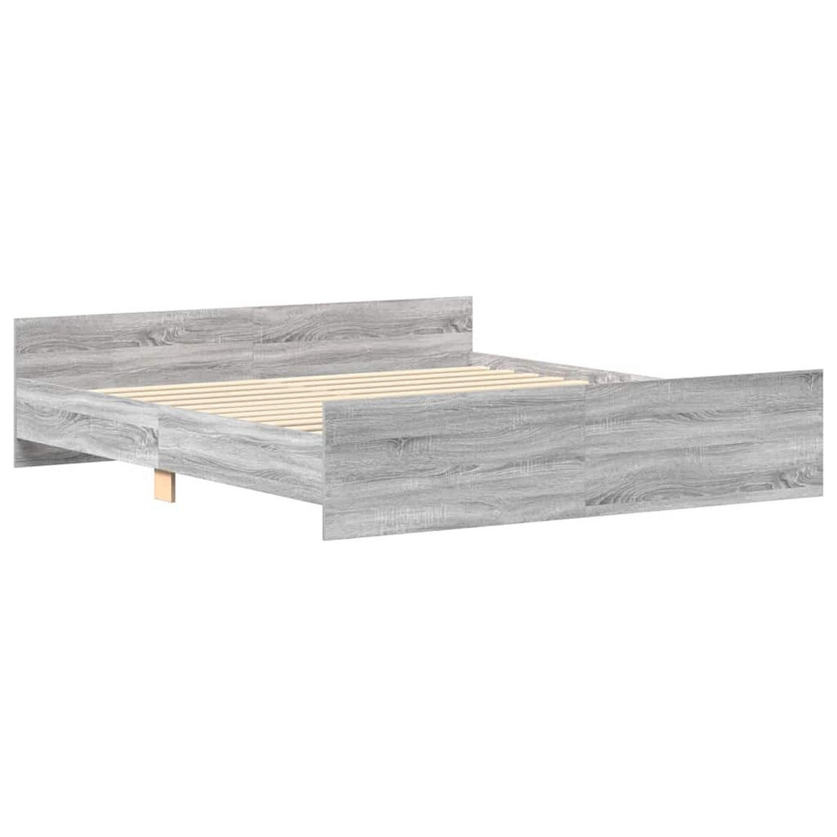 BETTGESTELL Mit Kopf- Und Fussteil Grau Sonoma 180/200 Cm - Grau, Holzwerkstoff (180/200cm) - vidaXL