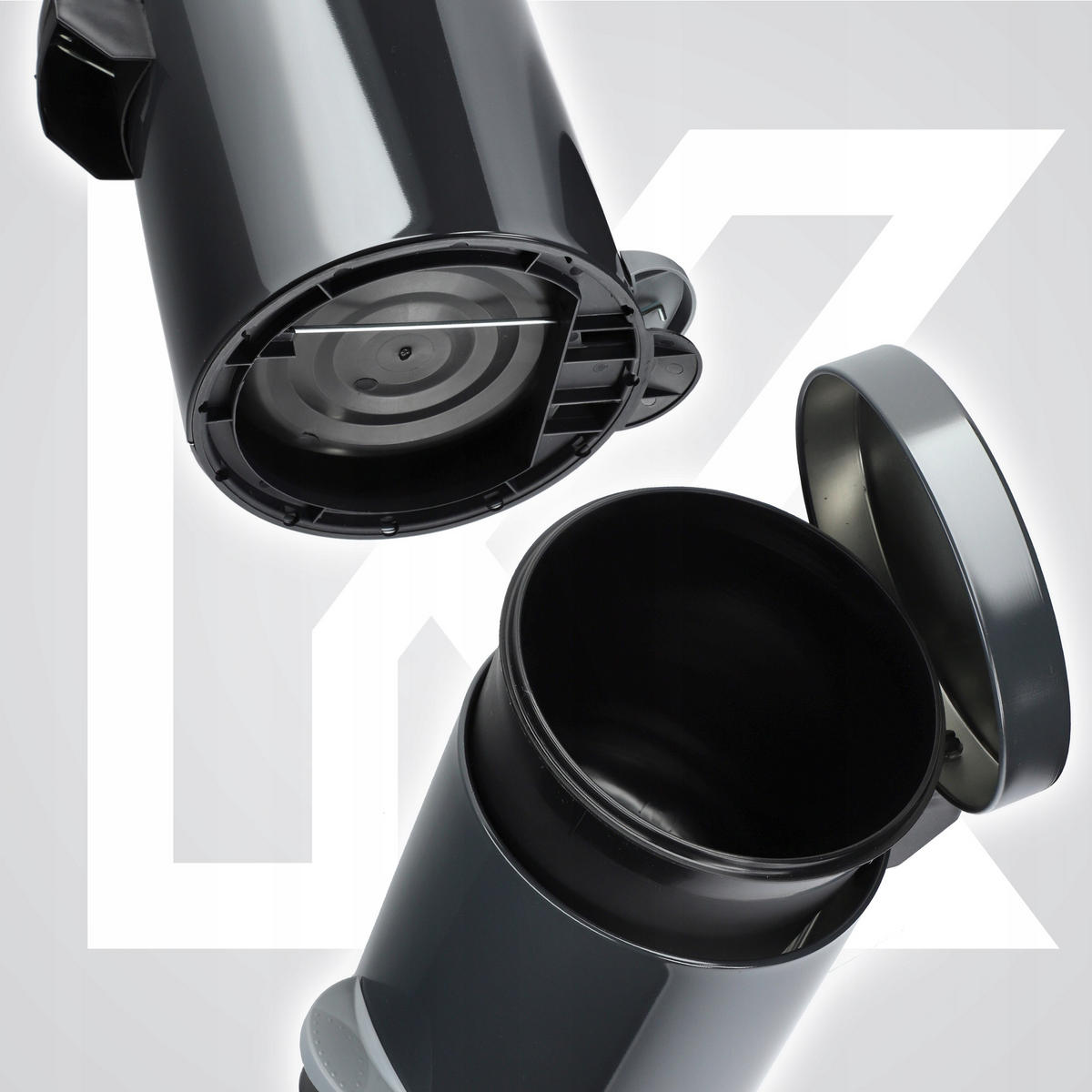 MÜLLEIMER 5L Anthrazit - Anthrazit, Metall (18.7/18.7cm) - KADAX