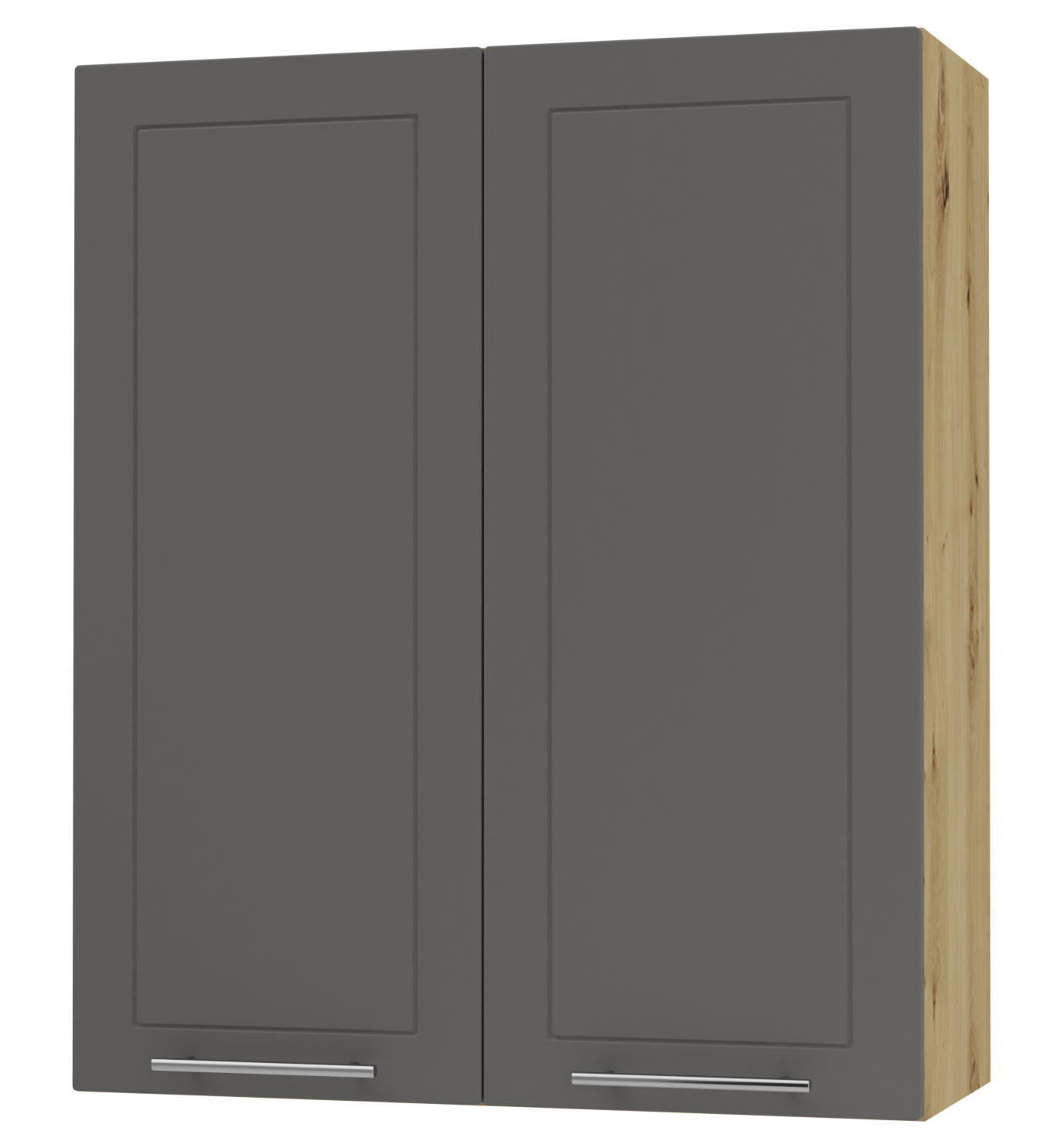 KÜCHENHÄNGESCHRANK Kvantum W4/80 Graphit Matt / Eiche Artisan Matt 80 / 32,5 / 96cm - Graphitfarben/Eiche Artisan, Holz/Holzwerkstoff (80/96/32.5cm) - Feldmann-Wohnen