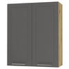 KÜCHENHÄNGESCHRANK Kvantum W4/80 Graphit Matt / Eiche Artisan Matt 80 / 32,5 / 96cm - Graphitfarben/Eiche Artisan, Holz/Holzwerkstoff (80/96/32.5cm) - Feldmann-Wohnen
