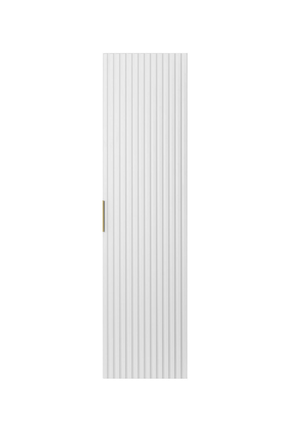 BADEZIMMERSCHRANK, Weiß, 35 x 136 x 27 cm, goldener Griff - Goldfarben/Weiß, Holzwerkstoff (35/136/27cm) - 3XE LIVING