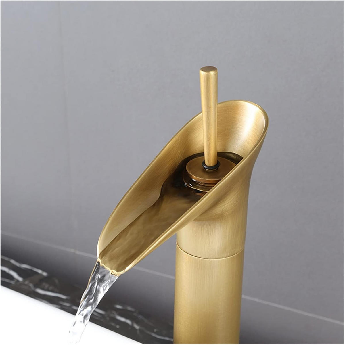 BADEZIMMERARMATUR， Messing im Kelchstil, 3,5 cm Einbauöffnung. 31 cm × 16 cm - Goldfarben, Metall (95/20/40cm) - Vallsero