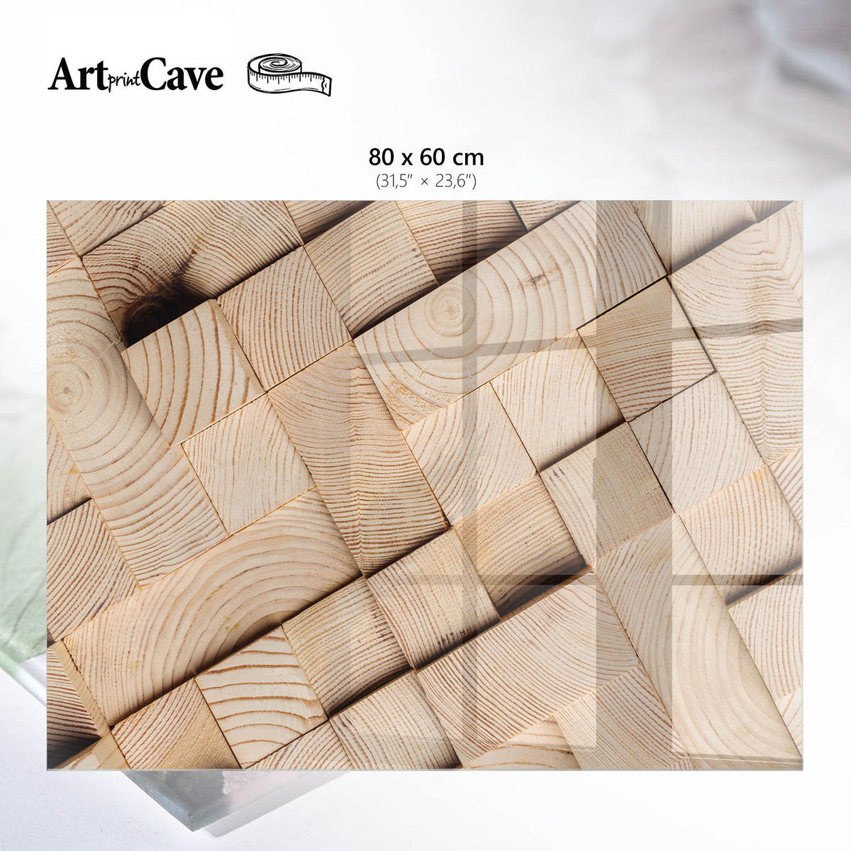 GLASPLATTE 80x60 cm – Holzmuster - Violett, Glas (0.4/80/60cm) - ArtPrintCave