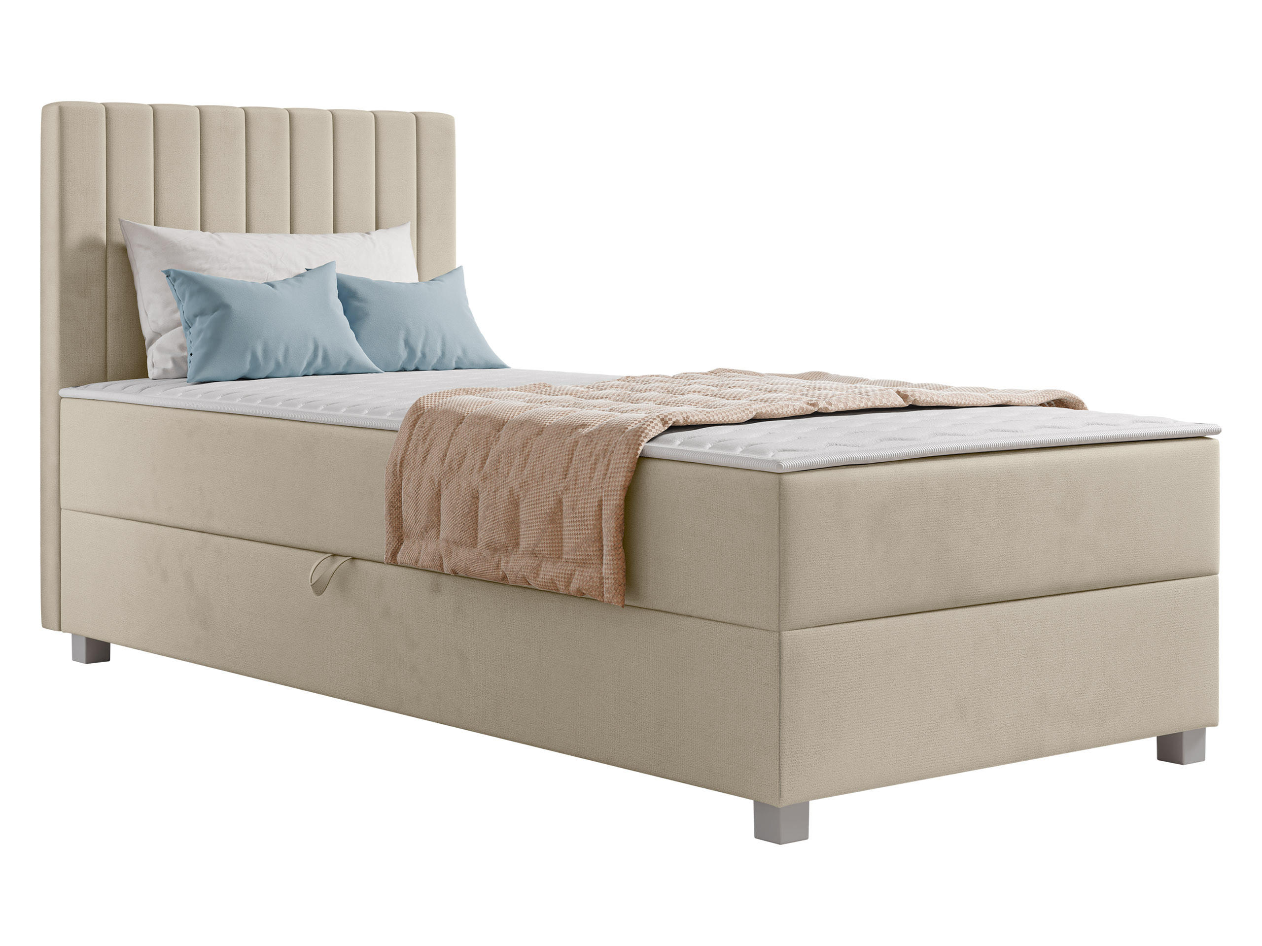 BOXBETT Viki - Beige/Silberfarben, Holzwerkstoff/Kunststoff (90/200cm) - MIRJAN24