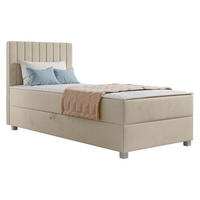 BOXBETT Viki - Beige/Silberfarben, Holzwerkstoff/Kunststoff (90/200cm) - MIRJAN24