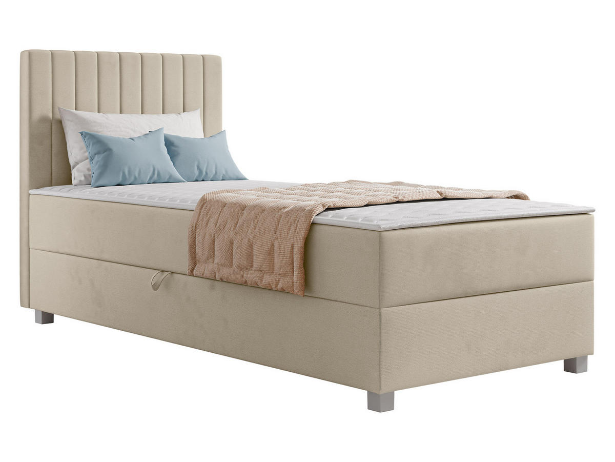 BOXBETT Viki - Beige/Silberfarben, Holzwerkstoff/Kunststoff (90/200cm) - MIRJAN24