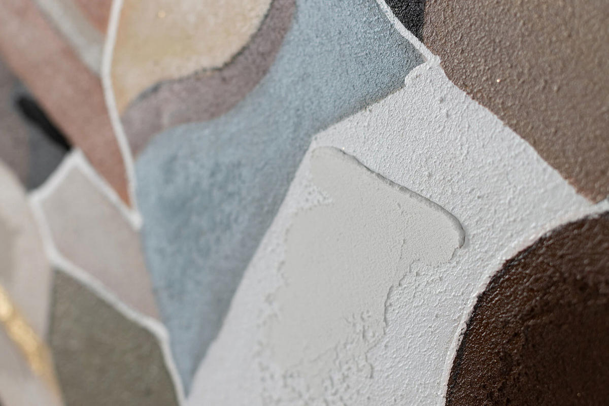 ACRYLBILD HANDGEMALT 80/80 cm - Beige/Braun, Holz/Textil (1.5/80cm) - KUNSTLOFT