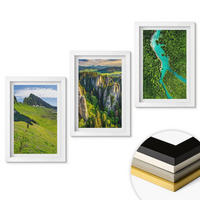 WANDBILDER 3er-Set - 20x30 cm Weißer Rahmen - Grüne Berge, Flussfelsen - Weiß, Kunststoff (20/30cm) - ArtPrintCave