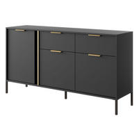 SIDEBOARD Lars anthrazit / gold 153,1 / 39,5 / 81,4 cm - Anthrazit, Holz/Holzwerkstoff (153.1/81.4/39.5cm) - Feldmann-Wohnen