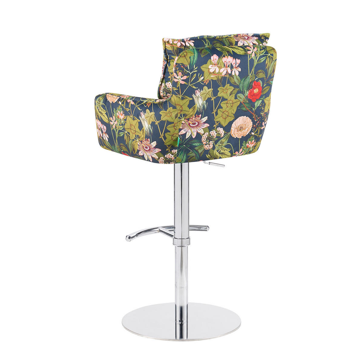 BARHOCKER Kira 2er-Set - Chromfarben/Multicolor, Textil/Metall (55/95/58cm) - DUBI Möbel