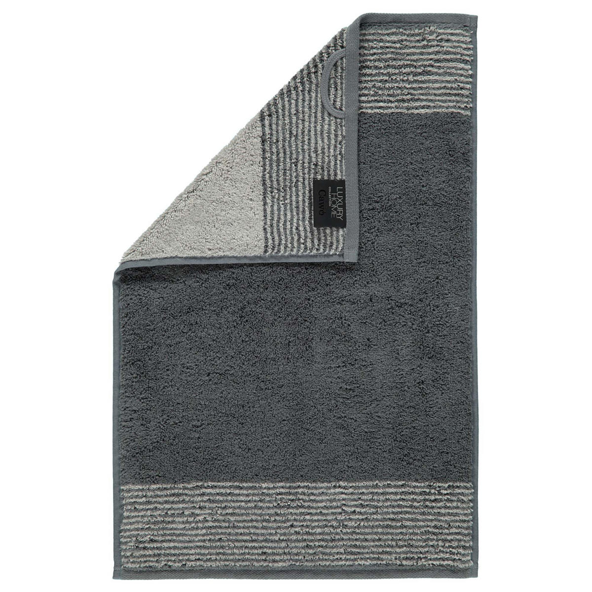 GÄSTETUCH Unisex Luxury Home Two-Tone Grau 3er Pack Baumwolle - Schieferfarben, Naturmaterialien (30/50cm) - Cawoe