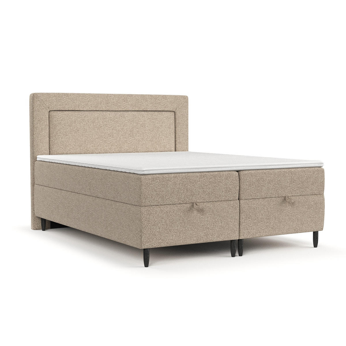 BOXBETT Nea Beige 200/200 cm - Beige/Schwarz, Holz/Holzwerkstoff (200/200cm) - Maison de Reve