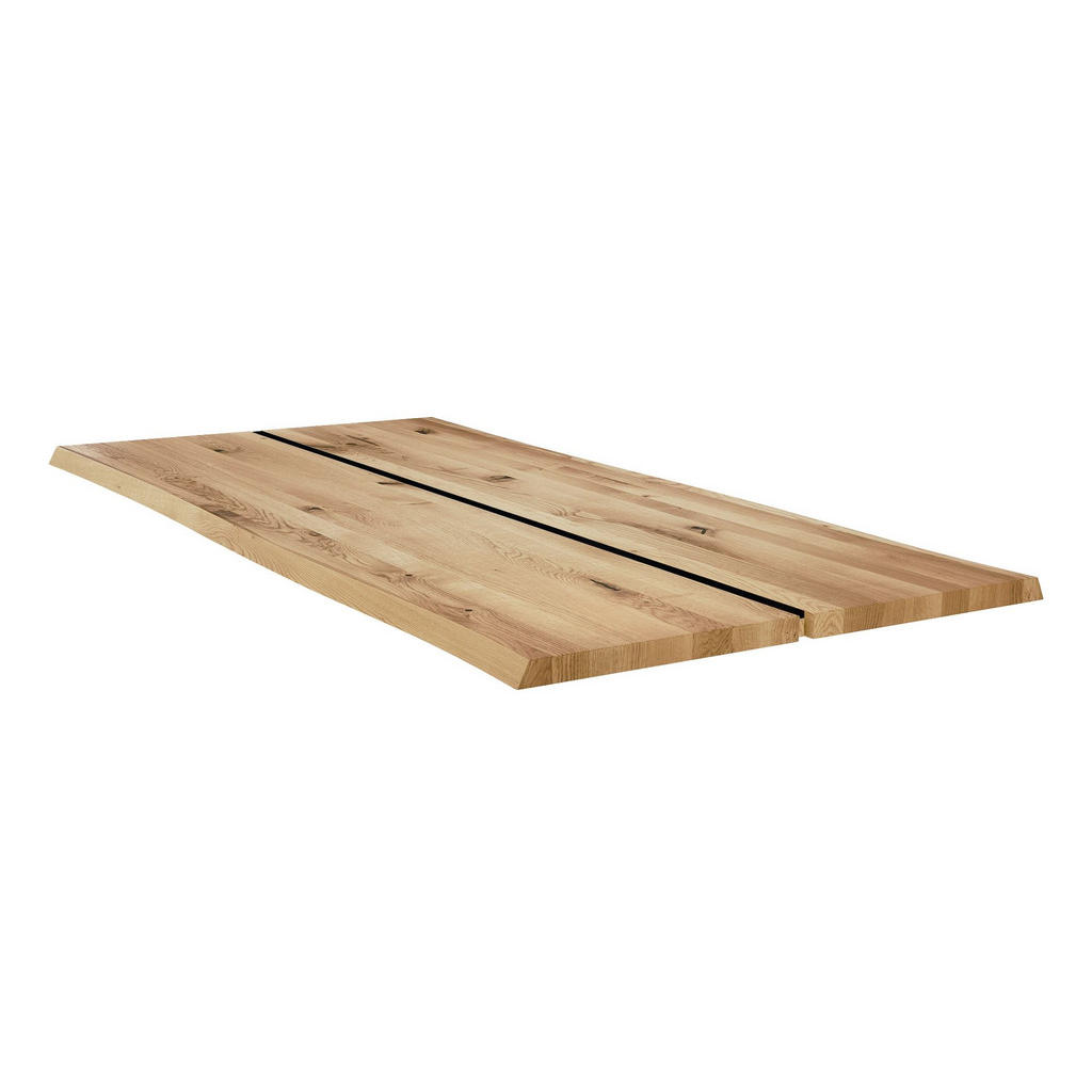 Thumbnail - 58aufmkessel Baumkantentisch, Wildeiche, Holz, Rechteckig, 76x90x140 cm, Esszimmer, Tische, Esstische