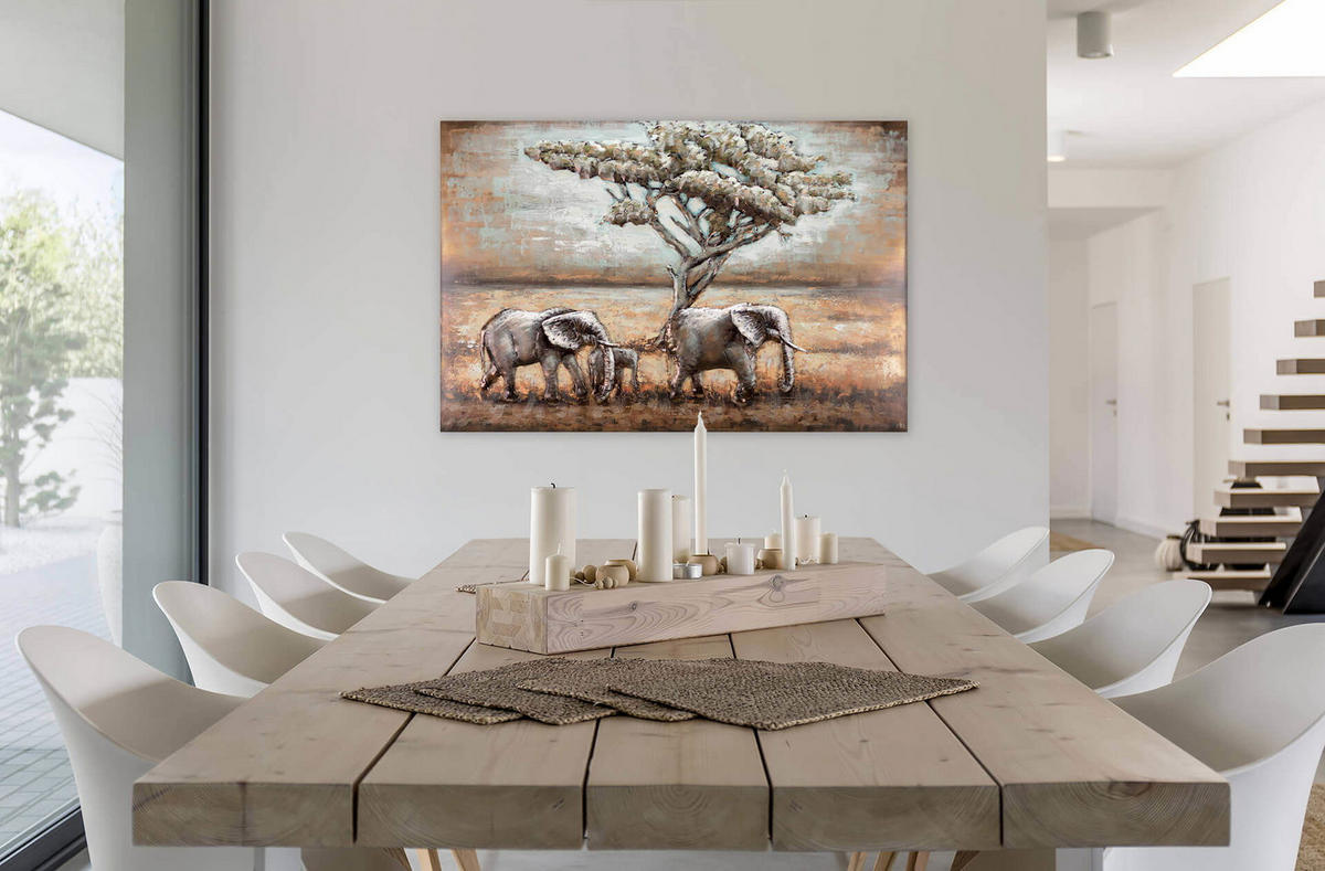 METALLBILD Beige 100/70 cm - Beige/Braun, Metall (6.31/70cm) - KUNSTLOFT