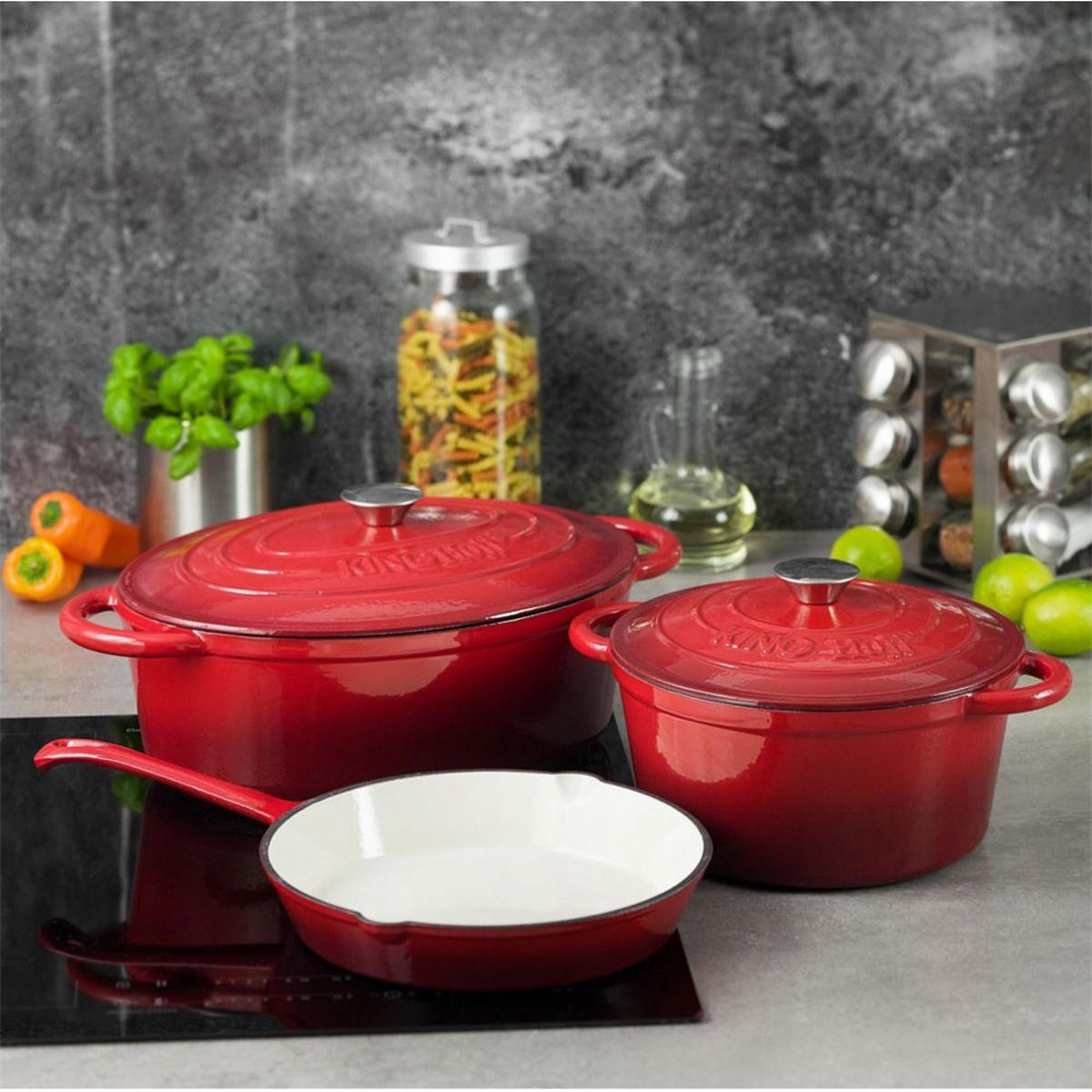 TOPF Rot 24/24/12 cm KH1529 - Rot, Glas (24cm) - Kinghoff 