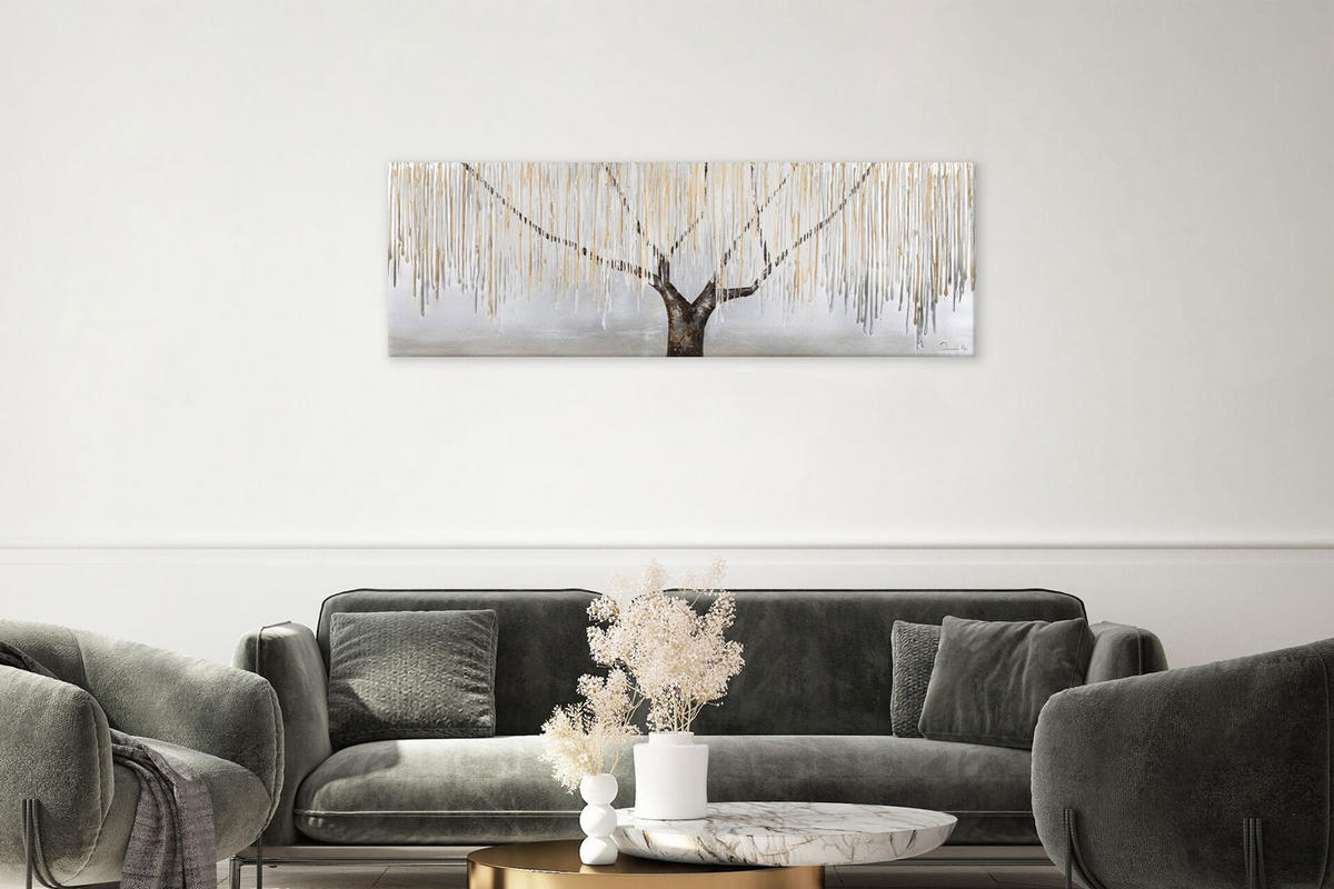 ÖLGEMÄLDE 150/50 cm - Beige, Holz/Textil (150/50cm) - KUNSTLOFT