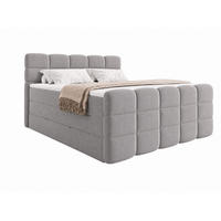 BOXSPRINGBETT Carenzo 2 Hellgrau 160/200 cm H2/H3 mit premium Topper - Hellgrau, Textil (160/200cm) - wonello