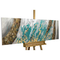 ÖLGEMÄLDE 150/50 cm - Blau/Weiß, Holz/Textil (150/50cm) - KUNSTLOFT