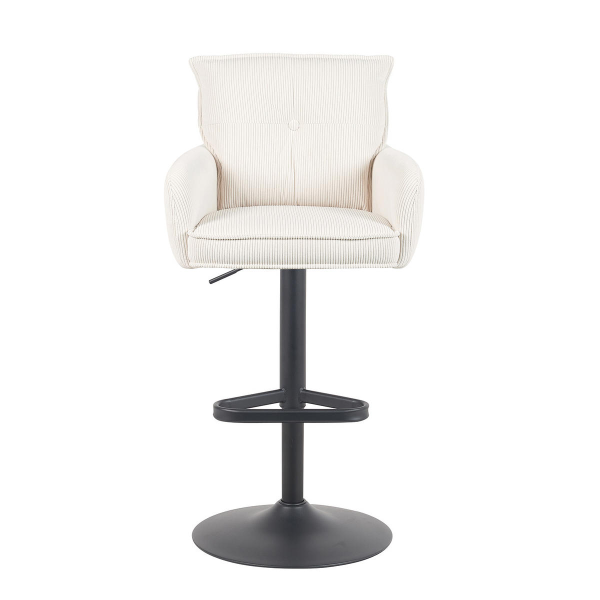 BARHOCKER Nova 2er-Set - Creme/Schwarz, Textil/Metall (55/100/58cm) - DUBI Möbel