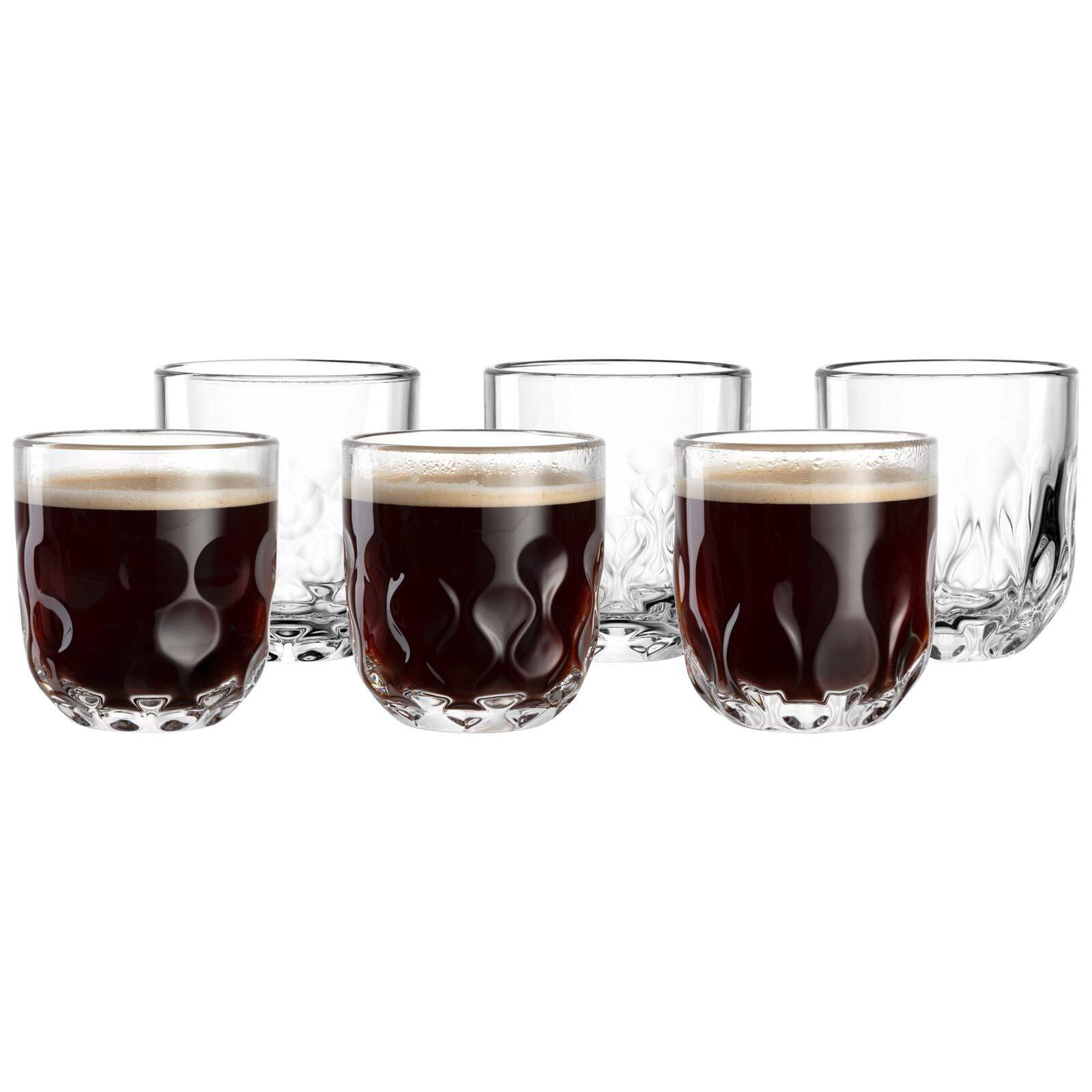 KAFFEEGLÄSER-SET (1/2/3) Gocce transparent 220 ml 6er Set - Transparent, Glas (7.6/8.5/7.6cm) - Leonardo Living